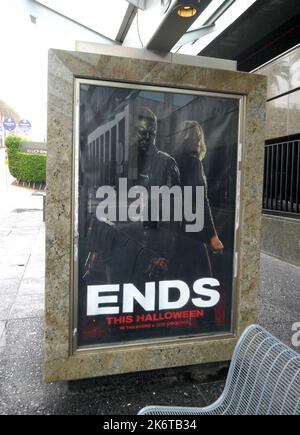 Universal City, California, USA 15th October 2022 A general view of atmosphere at Halloween Ends Bus Stop at Universal Studios Hollywood On October 15, 2022 in Universal City, California, USA. Photo by  Barry King/Alamy Stock Photo Stock Photo