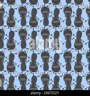 Animals cartoon seamless doodle frogs pattern for wrapping paper and ...