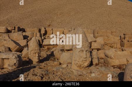 Mount Nemrut National Park. Gigantic sculptures that are 2000 years old. Included in the UNESCO World Cultural Heritage List. October 2022 Stock Photo