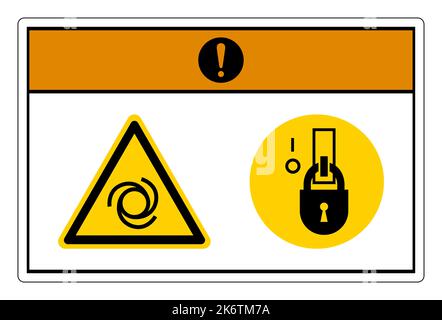 Warning Equipment Starts Automatically Lock Out In De-Energized State Symbol Sign On White Background Stock Vector