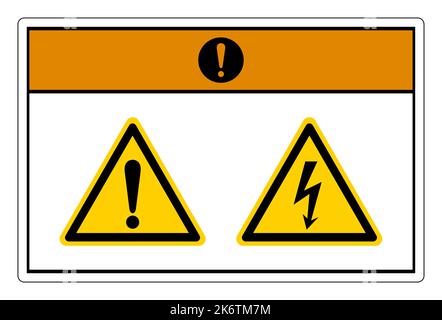 Warning Electric Shock Hazard Symbol Sign On White Background Stock Vector