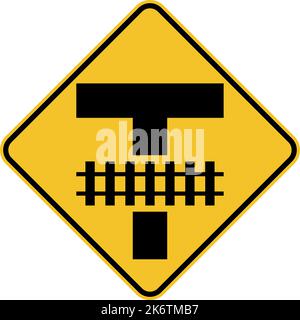 Highway Light Rail Transit Grade Crossing Sign Stock Vector