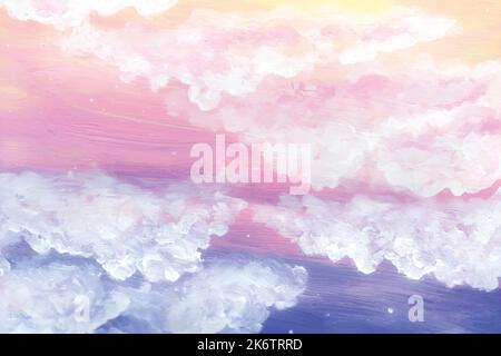 hand painted watercolor pastel sky background vector design illustration Stock Vector