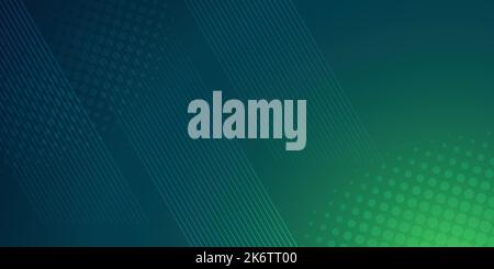 Green and blue background in vector illustration with glow and movement, with parallel lines, bright geometric shape. Stock Vector