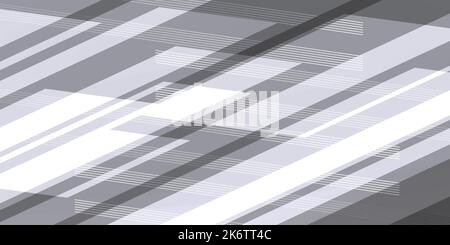 Gray background in vector illustration with geometric shapes and lines in parallel. Stock Vector
