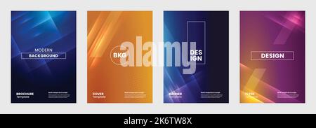 Brochure cover template design, modern abstract covers set, minimal covers design. Colorful geometric background, cover design of business flyer, and Stock Vector