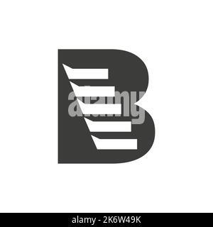 Initial Letter B Stair Logo. Step Logo Symbol Alphabet Based Vector Template Stock Vector