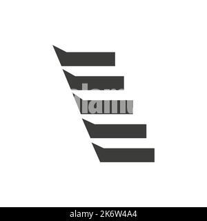Stair Icon. Step Logo Symbol Alphabet Based Vector Template Stock Vector