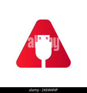 Initial Letter A USB Symbol Design. Computer Connection USB Cable Icon Vector Stock Vector