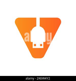 Initial Letter V USB Symbol Design. Computer Connection USB Cable Icon Vector Stock Vector