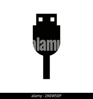 USB Symbol Design. Computer Connection USB Cable Icon Vector Stock Vector