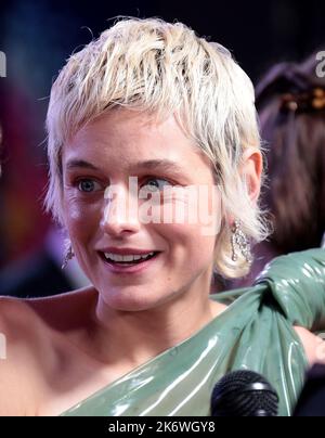 Oct 15, 2022 - London, England, UK - Emma Corrin attending 66th BFI London Film Festival Special Presentation - My Policeman European Premiere Stock Photo