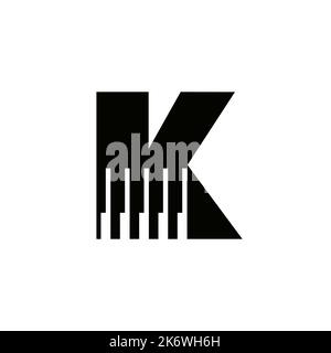 Letter K Musician Symbol, Piano Logo Icon Vector Template On White Background Stock Vector