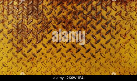 Grunge looking diamond steel plate background Stock Photo