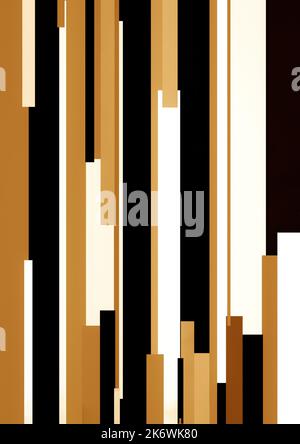 Retro vertical bars in light brown, yellow Stock Photo