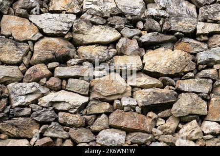 Dry stone wall made from local rocks in Wachau, Austria Stock Photo