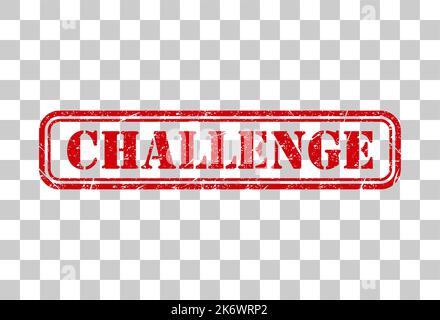 Challenge stamp symbol, label sticker sign button, text banner vector illustration . Stock Vector