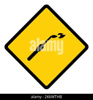 Welding danger technology icon, metal tool equipment symbol, safe weld vector illustration . Stock Vector