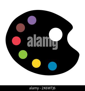 Flat art tool palette with paints color, artist web design graphic vector illustration . Stock Vector