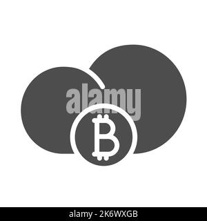 bitcoin cloud silhouette vector icon Stock Vector