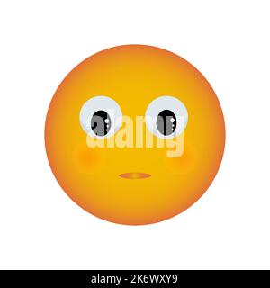 Surprised smiley with big eyes, message reaction emoji for social networks. Vector smiley Stock Vector