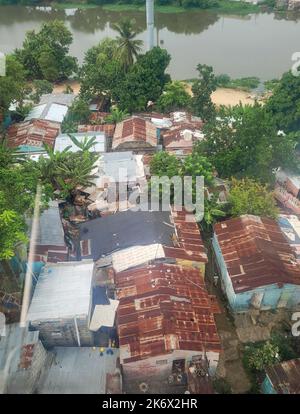 aerial of poor mans houses in santo domingo the capitol of the dominican republic Stock Photo