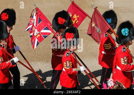London, UK, 28th May 2022. The Colonel's Review,  Trooping the Colour reviewed by His Royal Highness Prince William, The Duke of Cambridge. Taking par Stock Photo