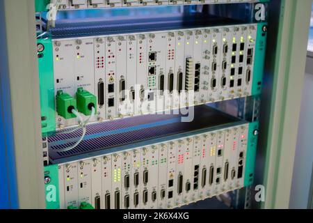 Telecommunication technology equipment - switch Stock Photo
