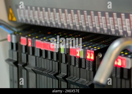 Lighting status indicator signals on electric control panel of ...