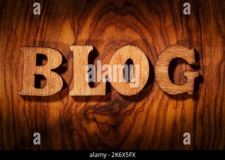 Blog word - Text by wooden letters close up Stock Photo