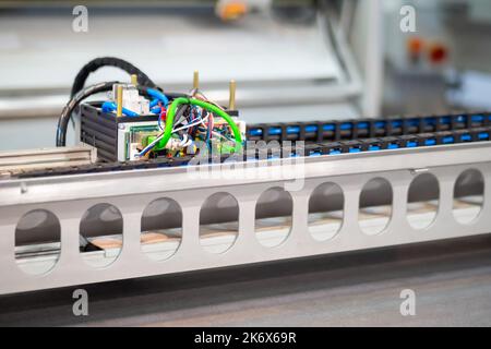 Digital cutting and milling machine - cnc flatbed plotter at factory, exhibition Stock Photo
