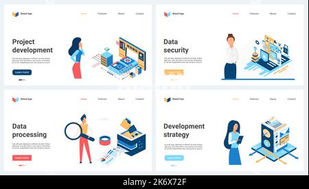 Financial innovations and ideas for company development set vector illustration. Cartoon managers work in corporate process for finance growth concept for banner, website design or landing web page Stock Vector
