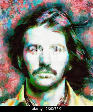 Illustrations  Portrait Ringo Starr, British musician, songwriter, actor. Stock Photo