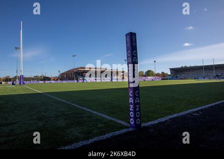 Newcastle, UK. 16th October, 2022. Newcastle, UK. 16th Oct, 2022. A general view of Kingston Park stadium before The 2021 Rugby League World Cup Pool B match between Scotland and Italy at Kingston Park, Newcastle on Sunday 16th October 2022. (Credit: Chris Lishman | MI News) Credit: MI News & Sport /Alamy Live News Stock Photo