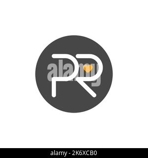 pr logo, public relations icon, letters. PR sign, symbol. Vector monogram with heart Stock Vector