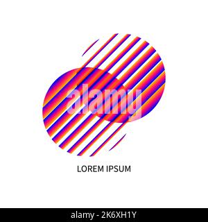 Communication, telecommunications logo with two circles. Unity, business integration and interaction icon. Vector symbol Stock Vector