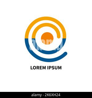 Sun and sea logo, summer icon. Minimal summer symbol Stock Vector