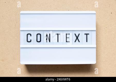 Lightbox with word context on wood background Stock Photo