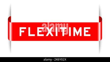 Red color inserted label banner with word on white background Stock Vector