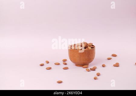 Close up of almond nut isolated on white  Stock Photo