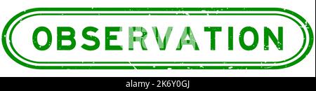 Grunge green observation word rubber seal stamp on white background Stock Vector