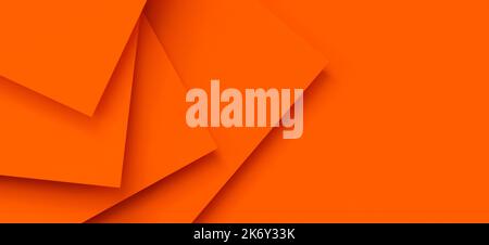 Abstract monochrome orange color creative paper texture background. Minimal geometric orange color shapes and lines. Top view Stock Photo