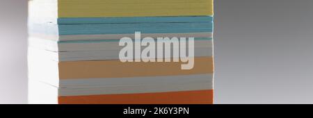 Multi-colored stack of paper for notes, close-up Stock Photo