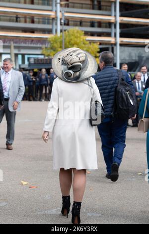 Ascot, Berkshire, UK. 15th October, 2022. Racegoers at the QIPCO British Champions Day at Ascot Racecourse. Credit: Maureen McLean/Alamy Stock Photo