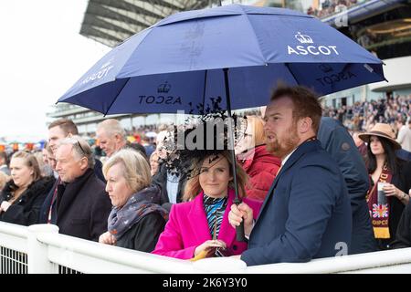 Ascot, Berkshire, UK. 15th October, 2022. Racegoers at the QIPCO British Champions Day at Ascot Racecourse. Credit: Maureen McLean/Alamy Stock Photo