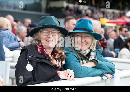 Ascot, Berkshire, UK. 15th October, 2022. Racegoers at the QIPCO British Champions Day at Ascot Racecourse. Credit: Maureen McLean/Alamy Stock Photo