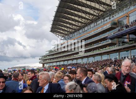 Ascot, Berkshire, UK. 15th October, 2022. Racegoers at the QIPCO British Champions Day at Ascot Racecourse. Credit: Maureen McLean/Alamy Stock Photo