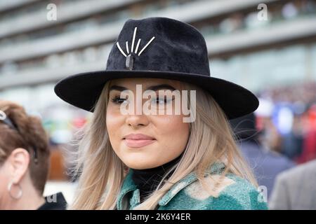 Ascot, Berkshire, UK. 15th October, 2022. Racegoers at the QIPCO British Champions Day at Ascot Racecourse. Credit: Maureen McLean/Alamy Stock Photo