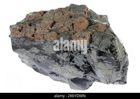 snowflake obsidian from Mexico isolated on white background Stock Photo