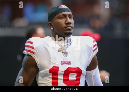 San Francisco 49ers wide receiver Deebo Samuel (19) celebrates after the  first down during the second quarter against the Los Angeles Rams in San  Fran Stock Photo - Alamy